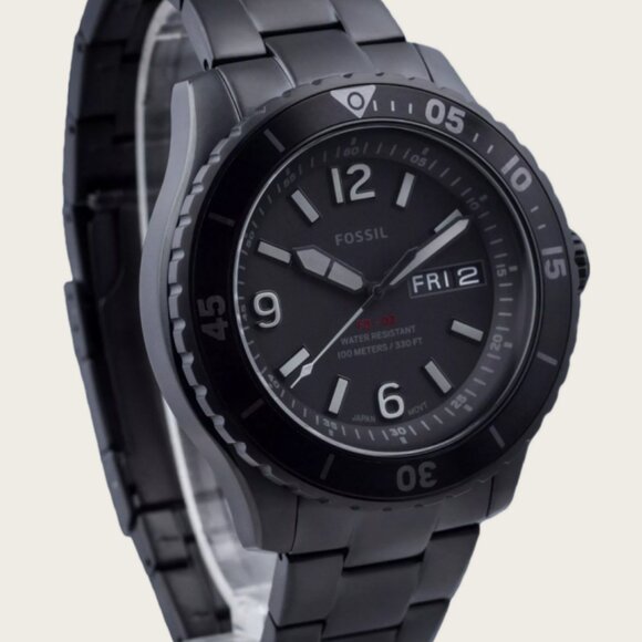 Fossil FS5688 FB-02 Three-Hand Date Black Stainless Steel Men's Watch - Picture 3 of 5